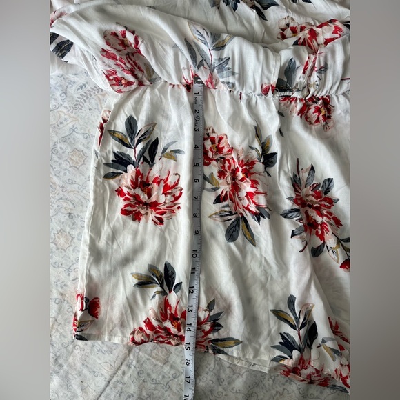 Red and White Ruched Asymmetrical Sundress,jumpsuit - Picture 7 of 14